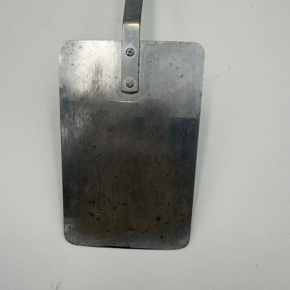 Vintage Household Japan Deluxe Spatula Heraldic Crest White Handle Stainless